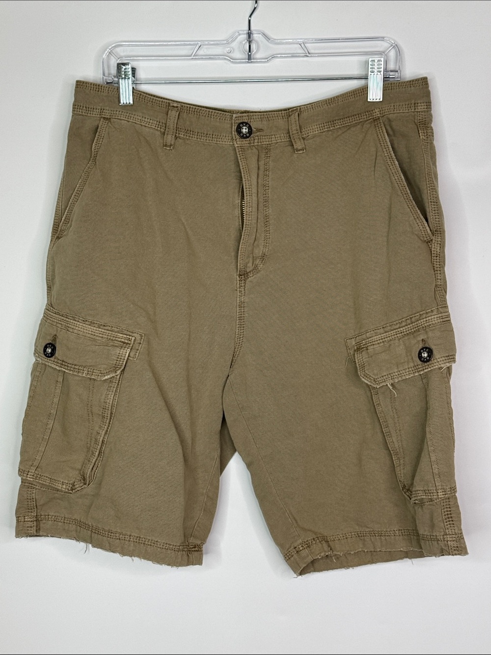 BKE Standard Fit Khaki Cargo Shorts Size 34